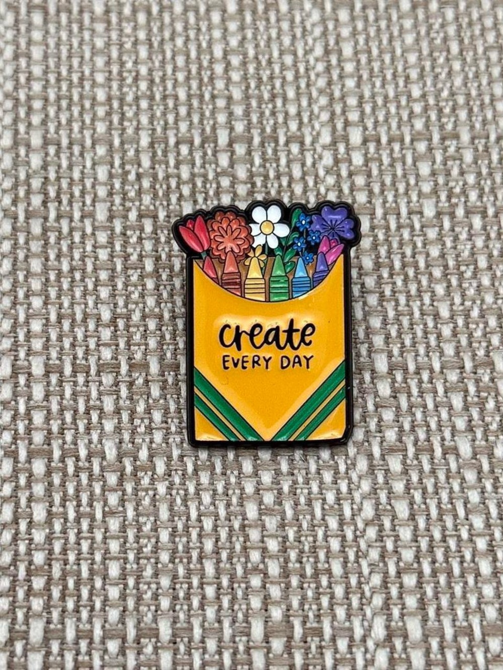 Create Every Day Yellow Enamel Pin